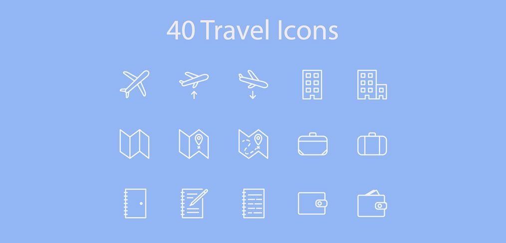 40 travel icons xd