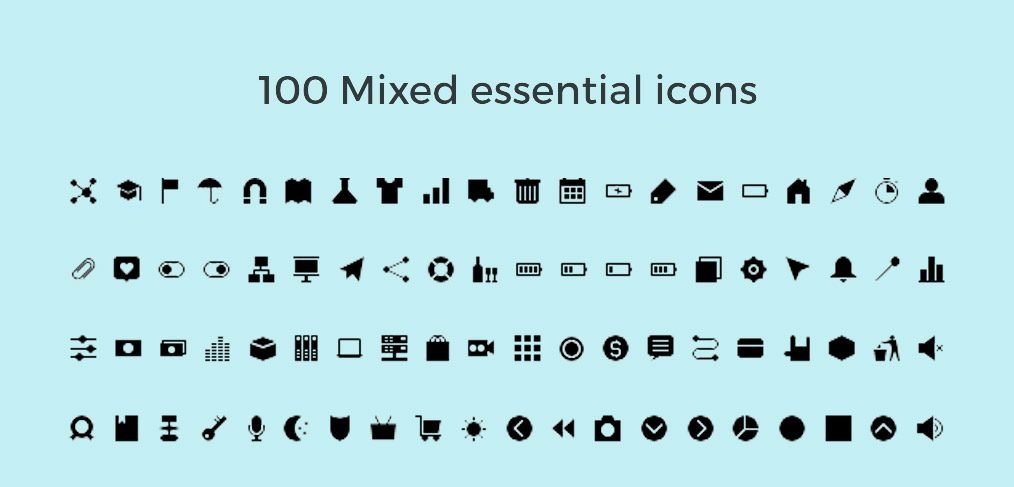 Mixed Essential Icons for Adobe XD