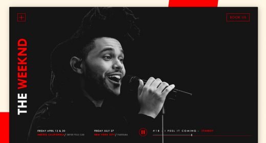 The Weeknd Adobe XD Landing Page Template