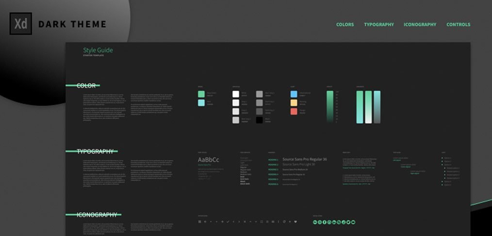 Style guide Starter Template Adobe XD