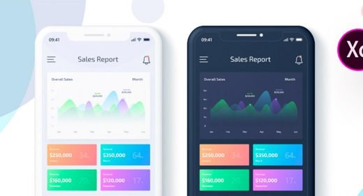 Sales Data Report App Adobe XD