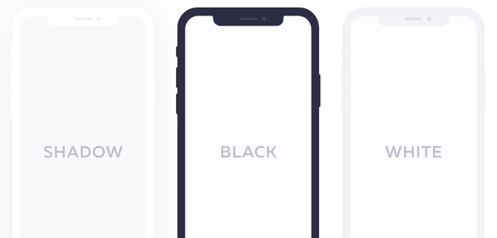 Flat iPhoneX Device mockups for adobbe xd