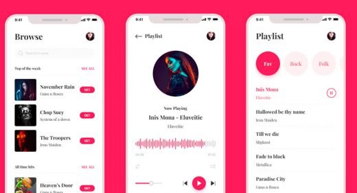 Music Player App UI Kit Adobe XD