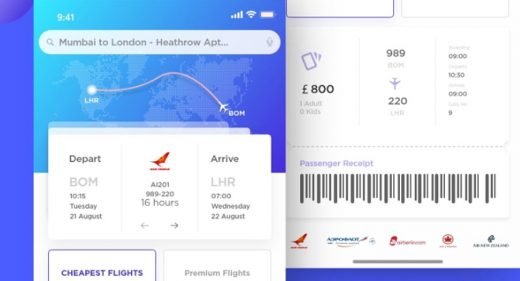 Airplane Ticket IOS App Freebie