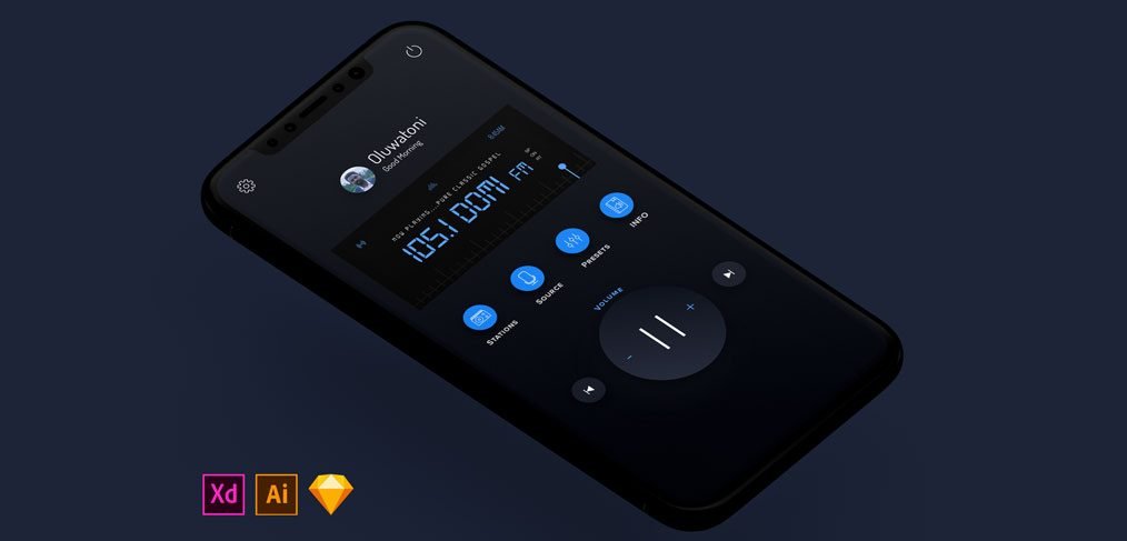 Mobile Radio UI concept Dark