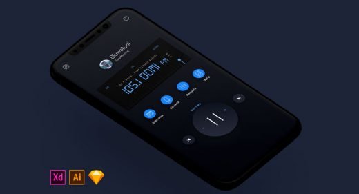 Mobile Radio UI concept Dark