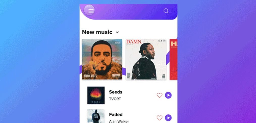 XD music app concept