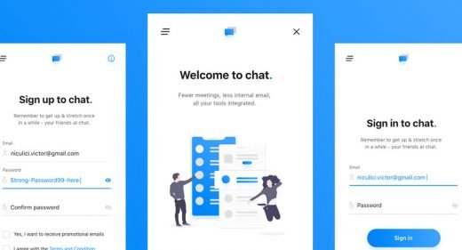 Chat app signup screen