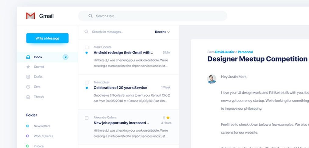 Gmail Redesign with Adobe XD