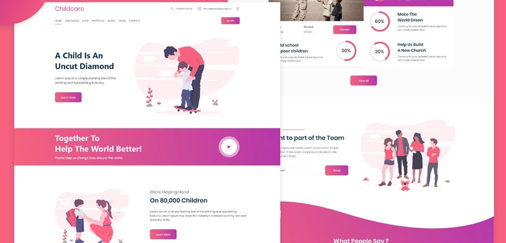 Child Care Homepage XD Template