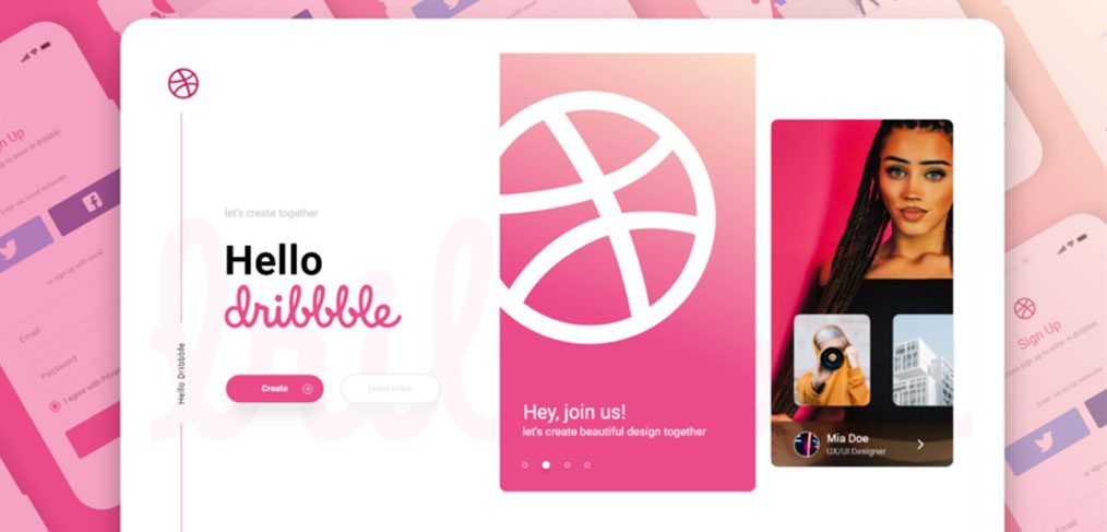 Dribbble login/signup page