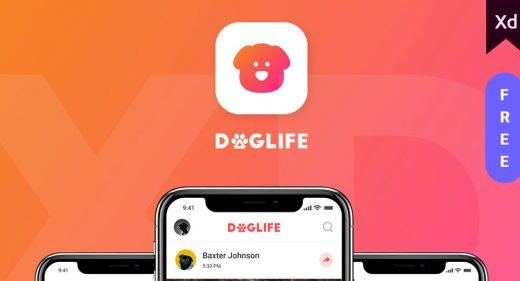 Doglife - A free UI kit for Adobe XD