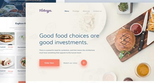 Food landing page template