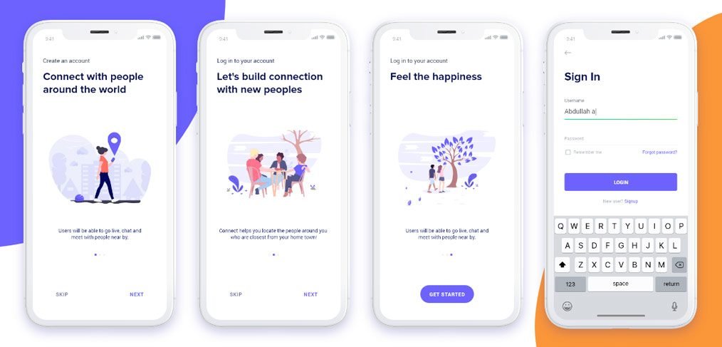 Mobile Onboarding screens templates