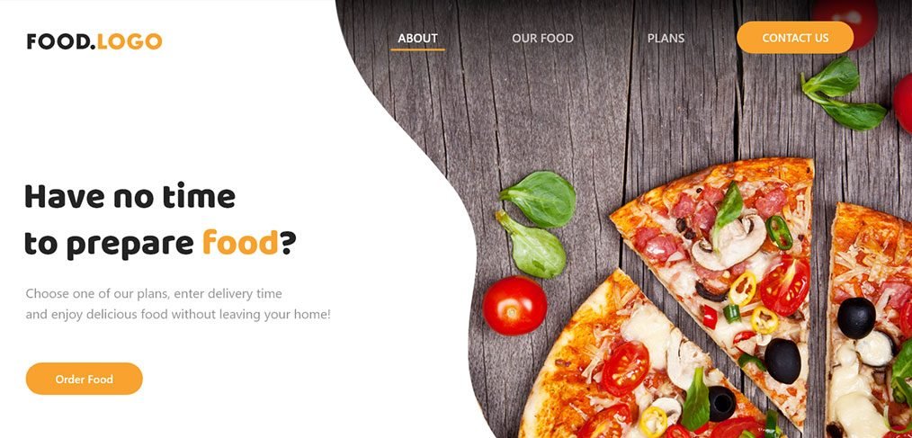 Adobe XD food website template