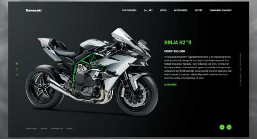 Kawasaki Ninja homepage concept