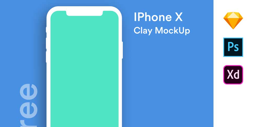 iPhone X Free Clay XD Mockup - XDGuru.com