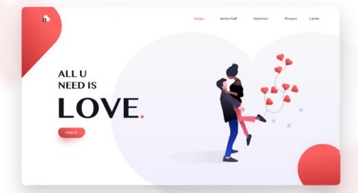 Love - Basic landing page concept