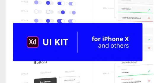 XD mobile UI elements kit