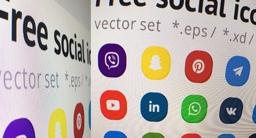 Free social icon set for XD