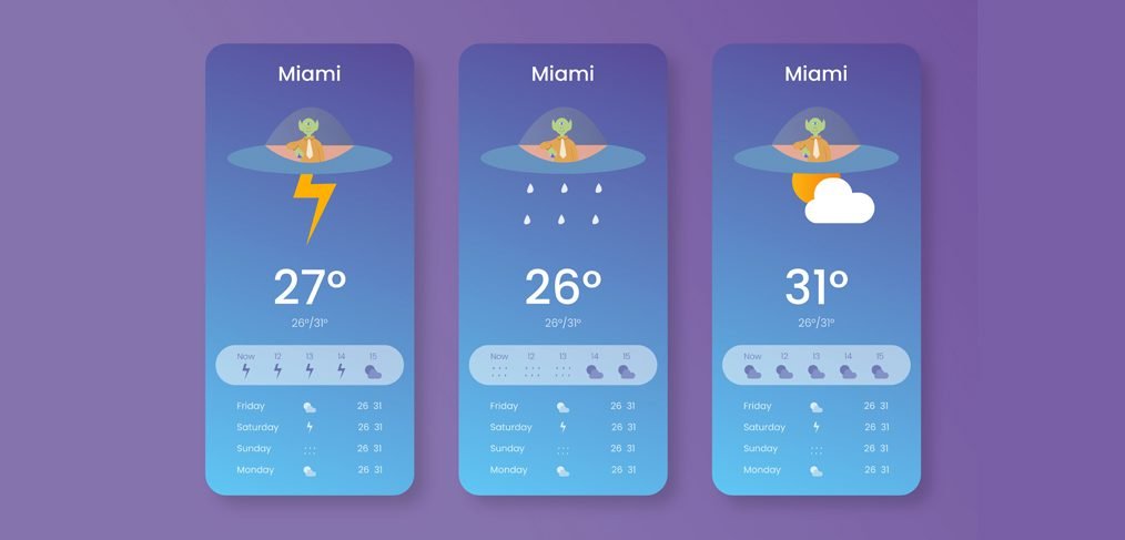 Funky weather app concept for XD