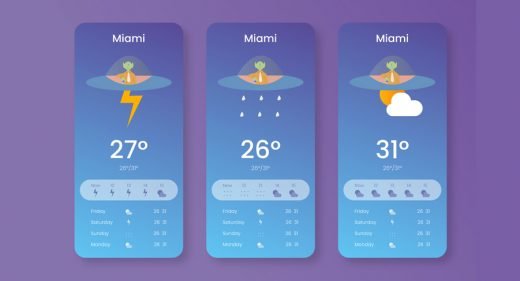 Funky weather app concept for XD