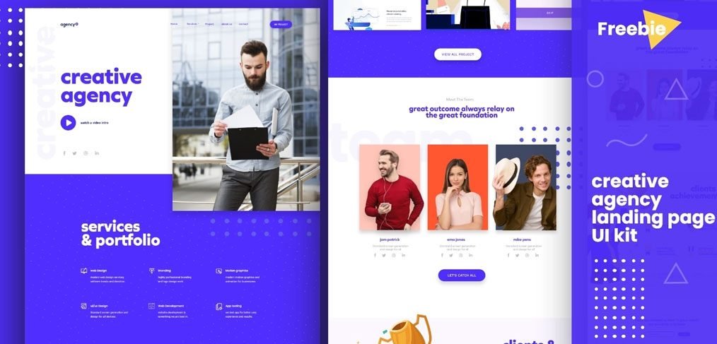 Agency landing page XD template