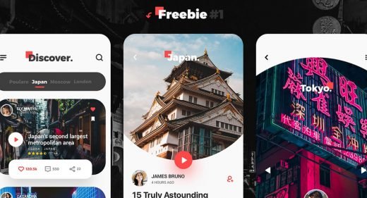 Discover travel app XD template