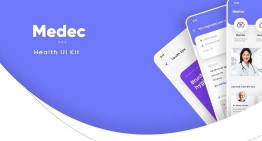 Health app free XD UI kit