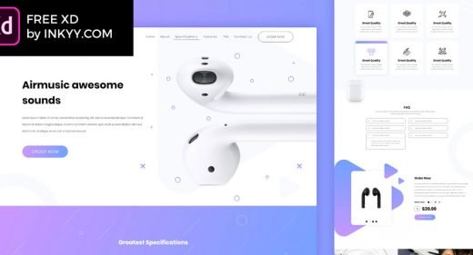 Music free XD website template