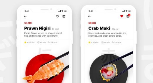 Sushi restaurant app concept for XD