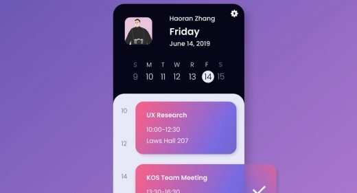 XD mobile calendar concept