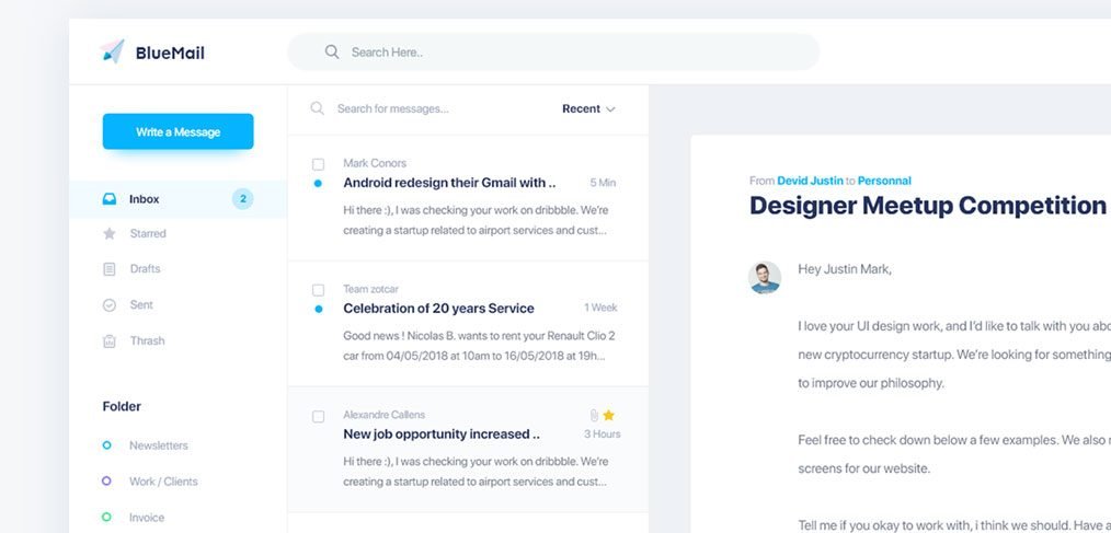 Bluemail XD email template