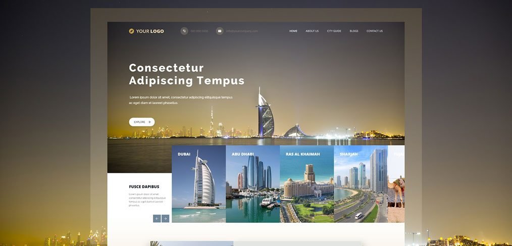 Free XD travel website template
