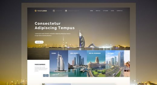 Free XD travel website template