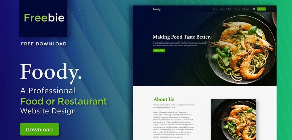 Foodie restaurant XD website template