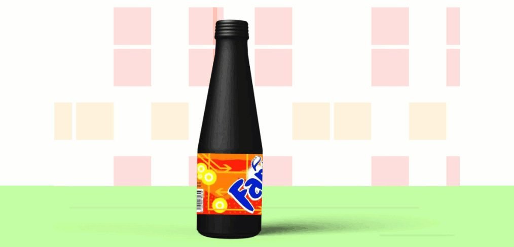 Rotating Fanta bottle XD animation