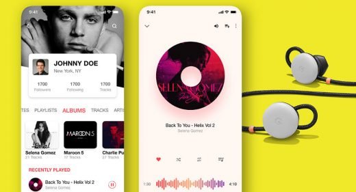 Music app free XD concept