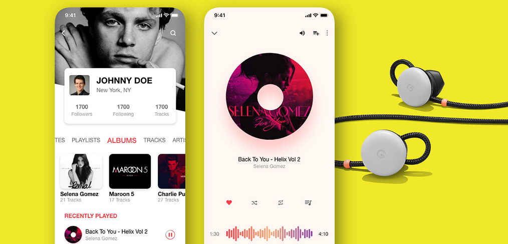 Music app free XD concept - XDGuru.com