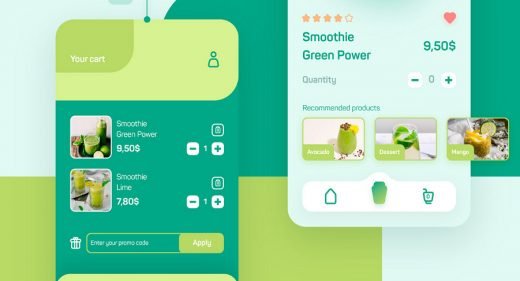 XD Smoothie mobile app template