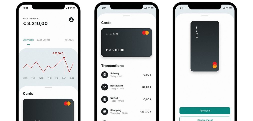Banking app concept for Adobe XD