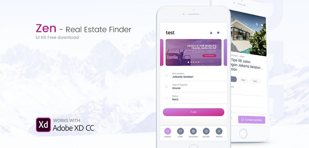 Real estate XD app template