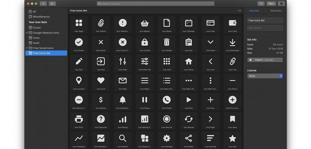64 Free essential icons for XD