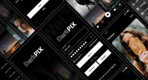DarkPIX free stock images XD UI kit
