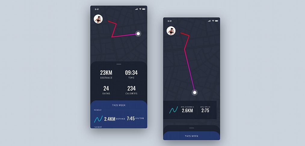 Fitness app XD concept & interaction