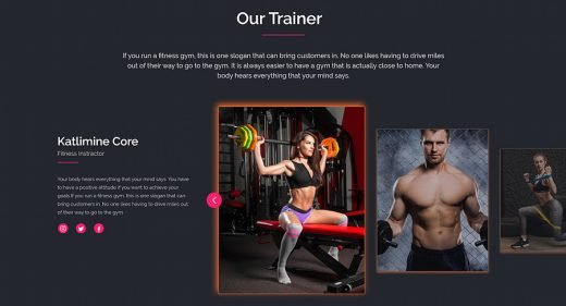 Fitness Website Free XD Template