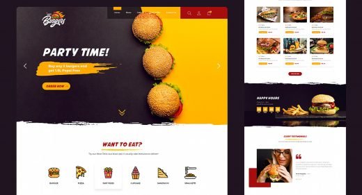 Fast food XD website template