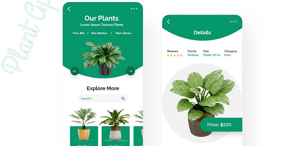 Plant shop app design template