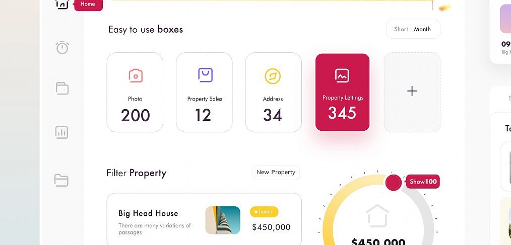 Property dashboard XD template