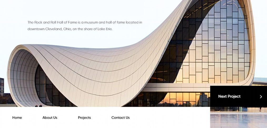 Architecture Website template for XD